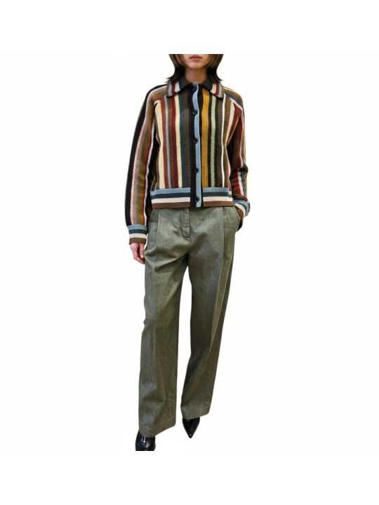 Veste rayée large camel multi laine mérinos Paul Smith Femme W1R 959N W11352 92 boutique Strasbourg mode vêtement style shop loo