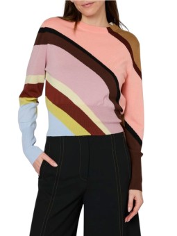 PULL COURT SWIRL ROSE CHOCO MULTI W1R 966N W11348 21 PAUL SMITH FEMME face