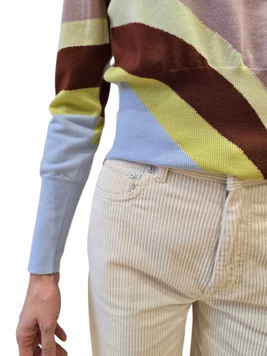 PULL COURT SWIRL ROSE CHOCO MULTI W1R 966N W11348 21 PAUL SMITH FEMME détail