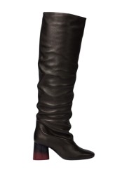 Cuissardes noir plissées talon rond dégradé Paul Smith Femme W1S MLS01 WLEA 79 boutique Strasbourg shoes shop store profil