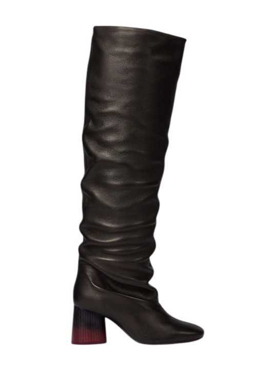Cuissardes noir plissées talon rond dégradé Paul Smith Femme W1S MLS01 WLEA 79 boutique Strasbourg shoes shop store profil