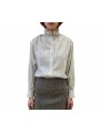 Chemise rayée écru ciel col froufrous lyocell soie Paul Smith femme W1R 407B W03197 08 boutique Strasbourg mode vêtement shop