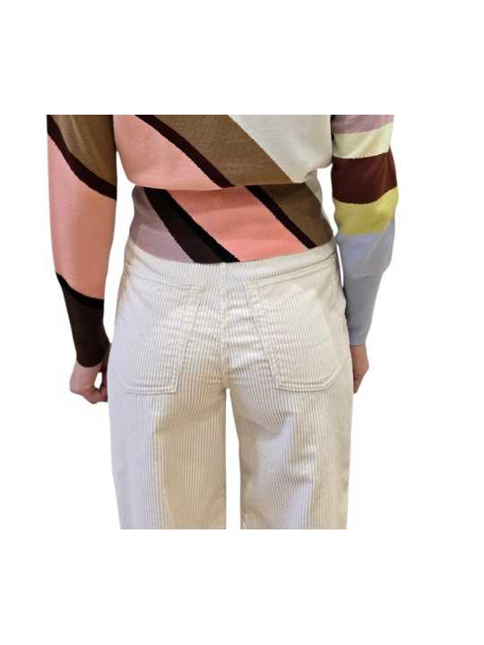 Pantalon velours côtelé écru droit Paul Smith Femme W1R 403TB W11328 06 boutique Strasbourg shop store vêtement mode back
