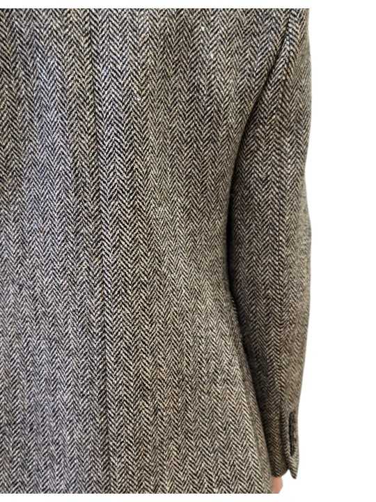 VESTE HARRIS TWEED CHEVRON BRUN ECRU CROISEE 1 BOUTON W1R 449JA W03205 61 PAUL SMITH