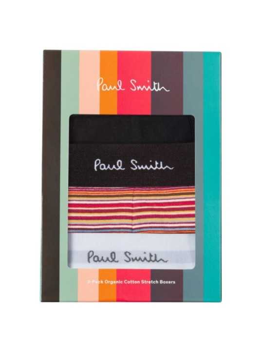 Pack boxers noir blanc baya rouge Paul Smith Homme M1A 914 M3PKK 1A boutique Strasbourg slips shop store mode boite
