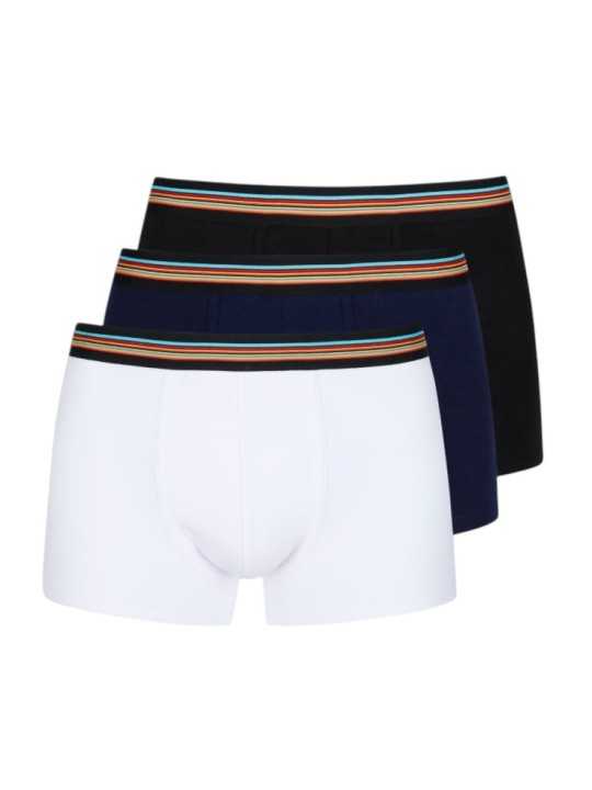 Pack boxers noir navy blanc élastique rayé Paul Smith Homme M1A 915 P3PK66 1A boutique STrasbourg store accessoire slip tr