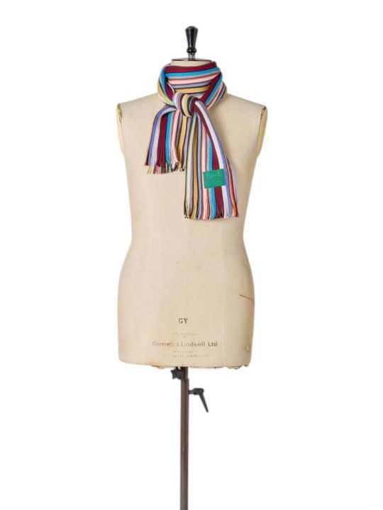 Echarpe fine rayée baya bleu jaune Paul Smith Homme M1A 151F T542 92A boutique Strasbourg accessoire store shop scarf porté