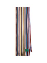 Echarpe fine rayée baya bleu jaune Paul Smith Homme M1A 151F T542 92A boutique Strasbourg accessoire store shop scarf front
