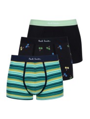 Pack boxer rayé vert noir fruits noir bande vert Paul Smith Homme M1A 914 W3PK93 1A boutique slips Strasbourg shop store trio