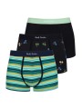 Pack boxer rayé vert noir fruits noir bande vert Paul Smith Homme M1A 914 W3PK93 1A boutique slips Strasbourg shop store trio