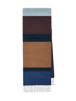Echarpe bandes ciel marron camel 35x180 Paul Smith Homme M1A 150C W198 47 boutique accessoire Strasbourg shop store front