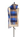 Echarpe épaisse carreaux bleu roi camel 26x220 Paul Smith Homme M1A 150T W210 47 boutique Strasbourg accessoire store porté