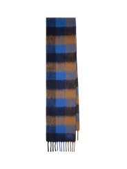 Echarpe épaisse carreaux bleu roi camel 26x220 Paul Smith Homme M1A 150T W210 47 boutique Strasbourg accessoire store face