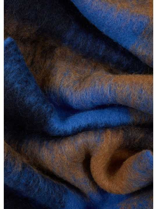 Echarpe épaisse carreaux bleu roi camel 26x220 Paul Smith Homme M1A 150T W210 47 boutique Strasbourg accessoire store style