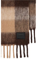 Echarpe épaisse carreaux choco sable 26x220 Paul Smith Homme M1A 150T W210 62 détail