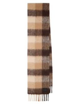 Echarpe épaisse carreaux choco sable 26x220 Paul Smith Homme M1A 150T W210 62 face