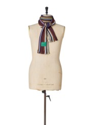 Echarpe fine rayée baya marron vert Paul Smith Homme M1A 151F W102 47 boutique Strasbourg accessoire shop store porté