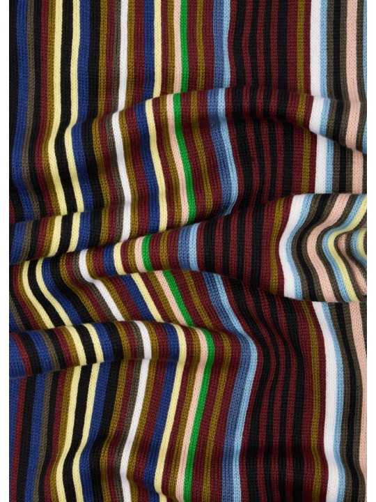 Echarpe fine rayée baya marron vert Paul Smith Homme M1A 151F W102 47 boutique Strasbourg accessoire shop store style