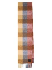 Echarpe épaisse damier brique camel bleu 26x220 Paul Smith Homm W1A 250T W216 21 boutique Strasbourg accessoire shop store front