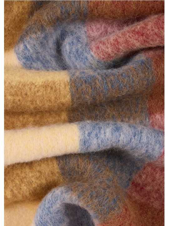 Echarpe épaisse damier brique camel bleu 26x220 Paul Smith Homme W1A 250T W216 21 boutique Strasbourg accessoire store style
