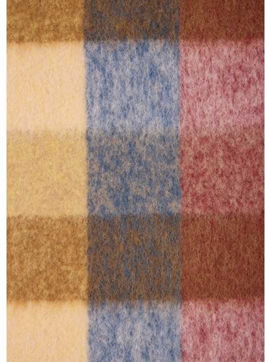 Echarpe épaisse damier brique camel bleu 26x220 Paul Smith Homme W1A 250T W216 21 boutique Strasbourg accessoire store zoom