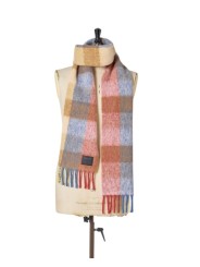 ECHARPE EPAISSE DAMIER BRIQUE CAMEL BLEU 26X220 W1A 250T W216 21 PAUL SMITH HOMME Scarf Strasbourg.