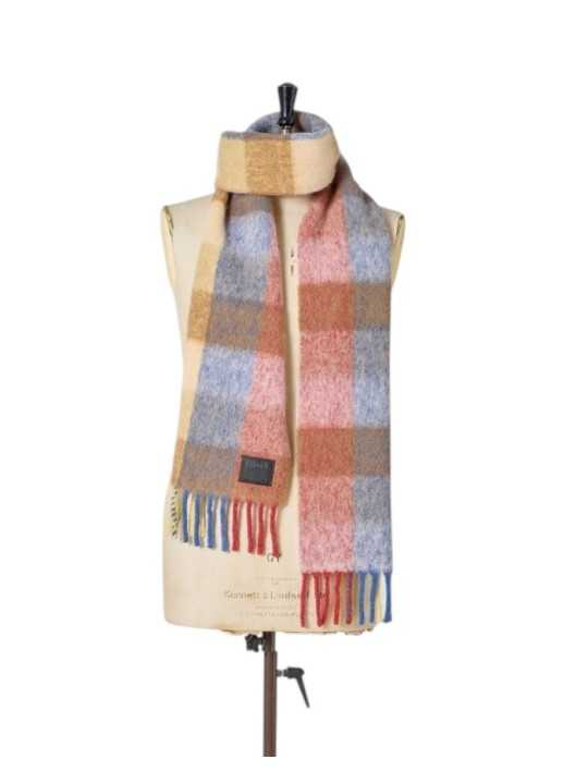ECHARPE EPAISSE DAMIER BRIQUE CAMEL BLEU 26X220 W1A 250T W216 21 PAUL SMITH HOMME Scarf Strasbourg.