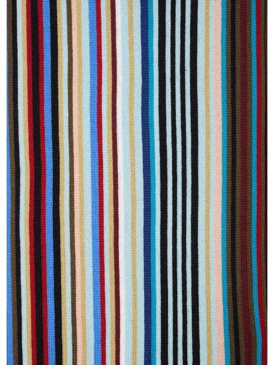 Echarpe fine rayée baya bleu jaune Paul Smith Homme M1A 151F T542 92A boutique Strasbourg accessoire store shop scarf zoom