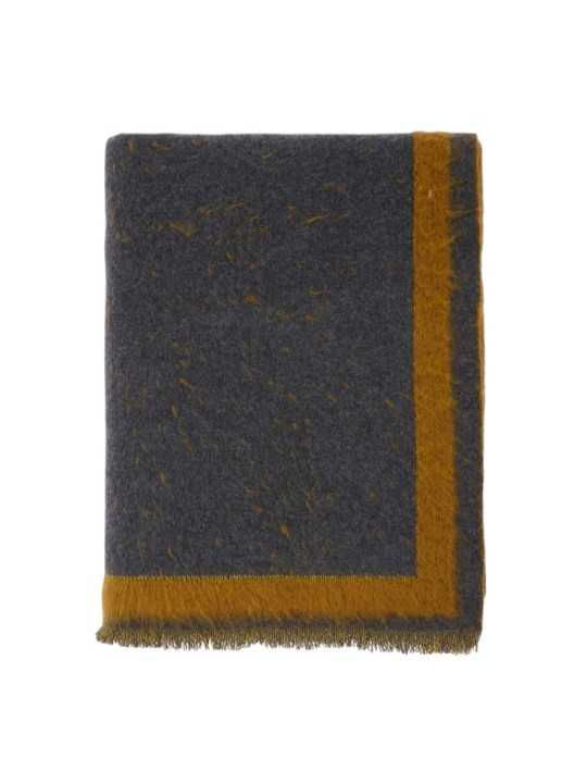Plaid gris jaune Paul Smith Book Club 135x177cm Paul Smith Homme M1A 153T W239 76 boutique Strasbourg déco shop store vue