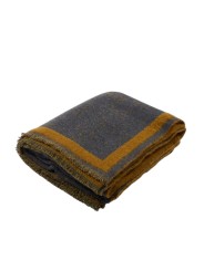 Plaid gris jaune Paul Smith Book Club 135x177cm Paul Smith Homme M1A 153T W239 76 boutique Strasbourg déco shop store plié