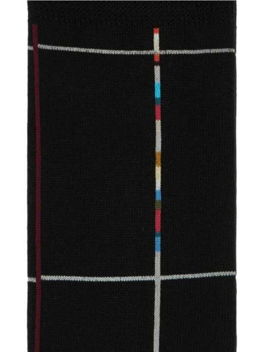 Chaussettes noires quadrillée baya Paul Smith Homme M1A 380CI W147 79 boutique Strasbourg accessoire shop store zoom