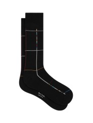 Chaussettes noires quadrillée baya Paul Smith Homme M1A 380CI W147 79 boutique Strasbourg accessoire shop store flat