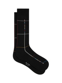 Chaussettes noires quadrillée baya Paul Smith Homme M1A 380CI W147 79 boutique Strasbourg accessoire shop store flat