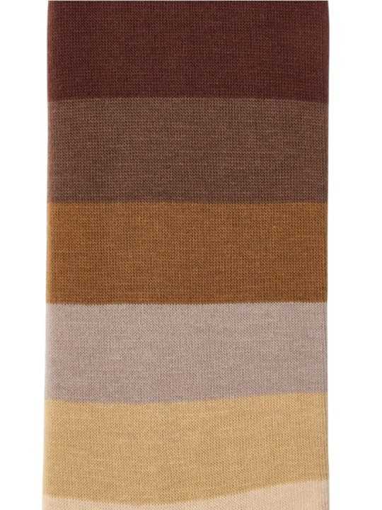 Chaussettes rayée large choco camel Paul Smith Homme M1A 380CI W156 60 boutique Strasbourg accessoire shop store zoom