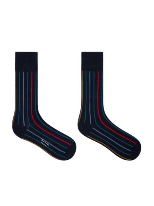 Chaussettes navy rayée verticale multi Paul Smith Homme M1A 380CI W155 47 Strasbourg boutique accessoire shop store front