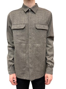 CHEMISE CHINEE NOIR VERT CLAIR OUTERSHIRT RU02F 4236 WBI 79 RICK OWENS HOMME face