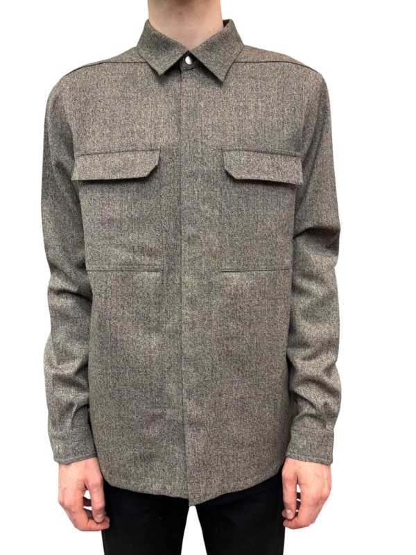 CHEMISE CHINEE NOIR VERT CLAIR OUTERSHIRT RU02F 4236 WBI 79 RICK OWENS HOMME face