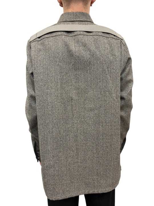 CHEMISE CHINEE NOIR VERT CLAIR OUTERSHIRT RU02F 4236 WBI 79 RICK OWENS HOMME dos