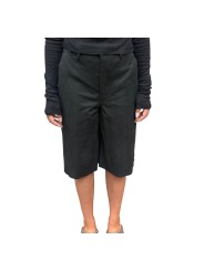 BERMUDA CUIR NOIR WORK SHORT RP02F 5322 LBS 09 RICK OWENS FEMME Strasbourg face