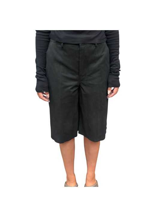 BERMUDA CUIR NOIR WORK SHORT RP02F 5322 LBS 09 RICK OWENS FEMME Strasbourg face