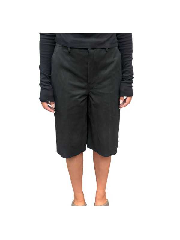 BERMUDA CUIR NOIR WORK SHORT RP02F 5322 LBS 09 RICK OWENS FEMME Strasbourg face