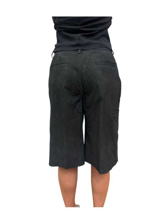 BERMUDA CUIR NOIR WORK SHORT RP02F 5322 LBS 09 RICK OWENS FEMME Strasbourg dos