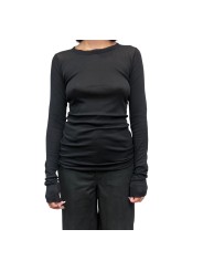 T-shirt manches longues Rib Lst Noir Rick Owens Femme RP02F 5202 MR 09 face