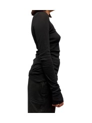T-shirt manches longues Rib Lst Noir Rick Owens Femme RP02F 5202 MR 09 profil