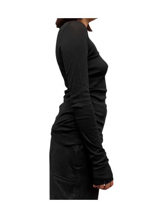 T-shirt manches longues Rib Lst Noir Rick Owens Femme RP02F 5202 MR 09 profil