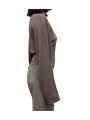 PULL SCARF TOP RAISIN GRAPPE MANCHES LONGUES ECHARPE RP02F 5622 M 86 RICK OWENS profil droit