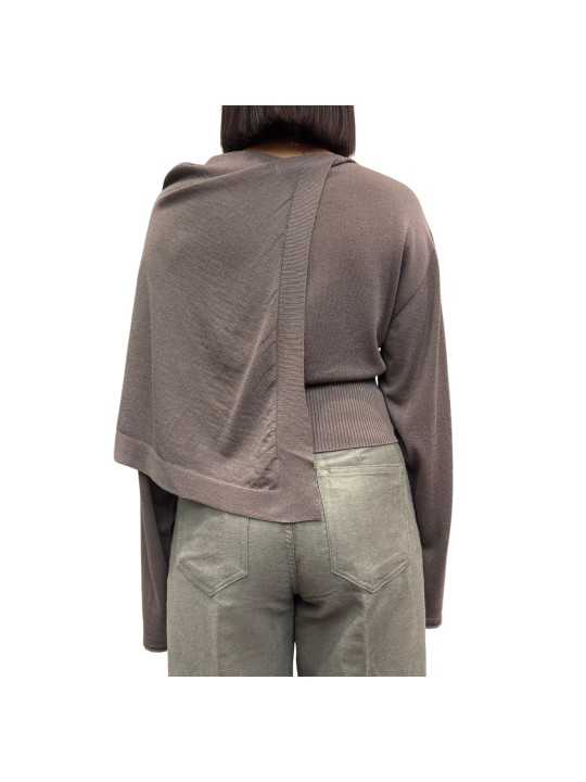 PULL SCARF TOP RAISIN GRAPPE MANCHES LONGUES ECHARPE RP02F 5622 M 86 RICK OWENS dos