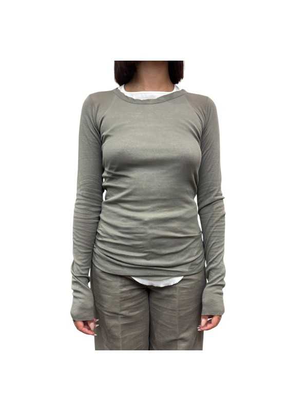 TSHIRT MANCHES LONGUES RIB LST DARK PEARL RP02F 5202 MR 48 RICK OWENS FEMME face