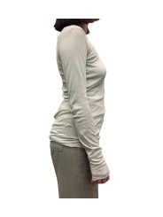 TSHIRT MANCHES LONGUES RIB LST PEARL RP02F 5202 MR 08 RICK OWENS FEMME profil