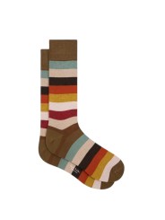 Chaussettes rayée large kaki orange Paul Smith Homme M1A 800MO W149 92 accessoire boutique Strasbourg shop store front